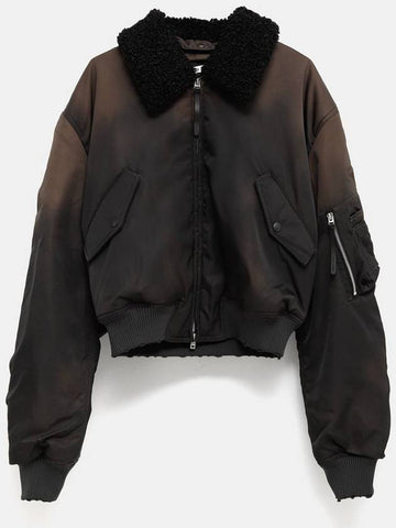 Bomber Jacket with Furry Collar for Women - ACNE STUDIOS - BALAAN 1