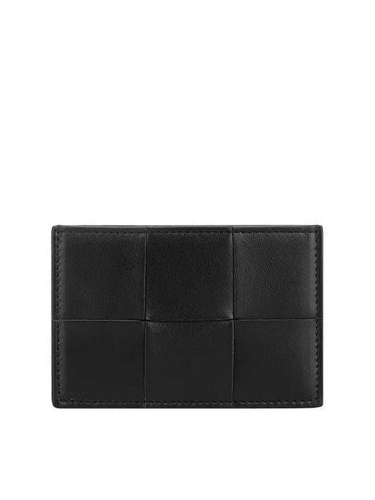 Intrecciato Lambskin Calfskin Card Wallet Black - BOTTEGA VENETA - BALAAN 2