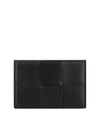 Intrecciato Lambskin Calfskin Card Wallet Black - BOTTEGA VENETA - BALAAN 2