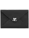 Logo Envelope Leather Card Holder Black - COURREGES - BALAAN 3