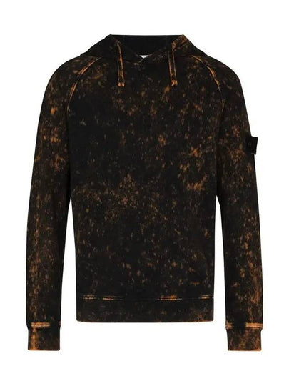 Wappen Tie-Dye Brushed Hoodie Black - STONE ISLAND - BALAAN 2