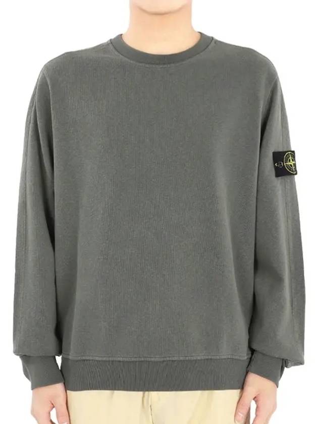 Logo Patch Crew Neck Sweatshirt Musk - STONE ISLAND - BALAAN 2