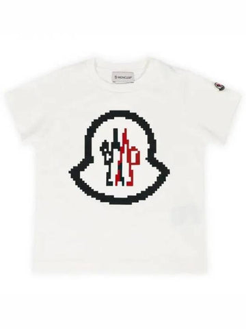 Kids Big Logo Printing Short Sleeve Ivory 8C00001 89AFV 034 270324 1053735 - MONCLER - BALAAN 1