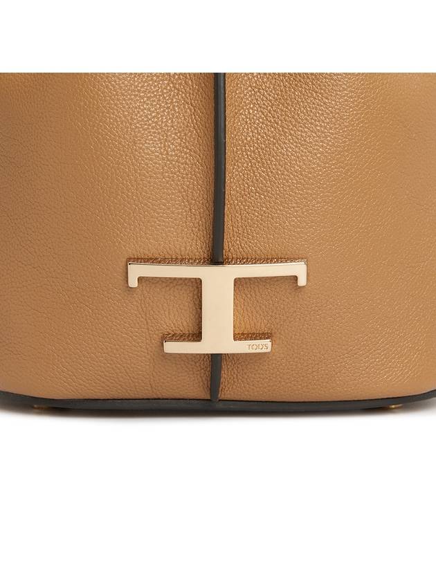 T Timeless Leather Micro Logo Bucket Bag Camel - TOD'S - BALAAN 9