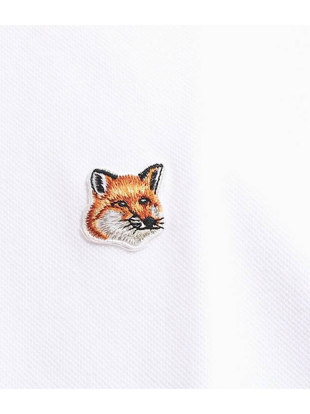 Fox Head Patch Cotton Polo Shirt White - MAISON KITSUNE - BALAAN 4