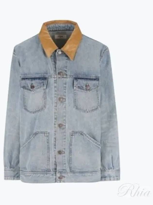 Trucker Oversized Fit Denim Jacket Blue - CELINE - BALAAN 2