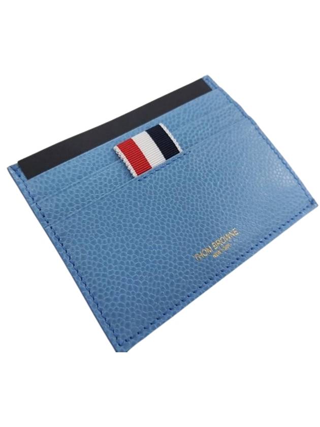 Pebble grain leather card holder case wallet sky blue - THOM BROWNE - BALAAN 2