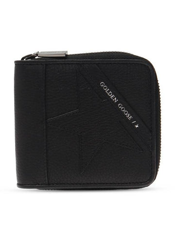 Logo Zipper Medium Half Wallet Black - GOLDEN GOOSE - BALAAN 1