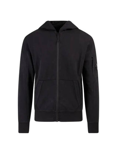 Light Fleece Lens Wappen Zip Up Hoodie Black - CP COMPANY - BALAAN 1