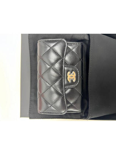 Classic Card Holder Lambskin Gold Black - CHANEL - BALAAN 2