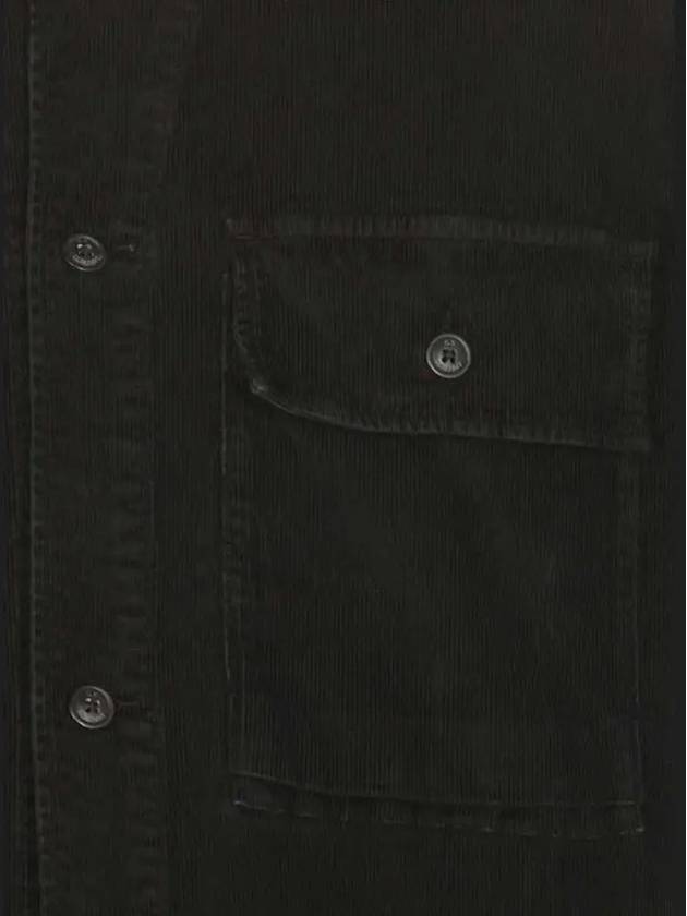 Corduroy Button Utility Shirt Jacket Black - CP COMPANY - BALAAN 4