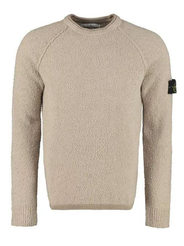 Wappen Patch Bokashi Wool Knit Top Beige - STONE ISLAND - BALAAN 1