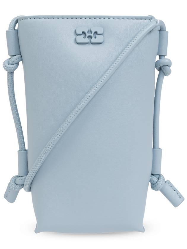 Ganni Shoulder Bag With Logo, Women's, Light Blue - GANNI - BALAAN 1