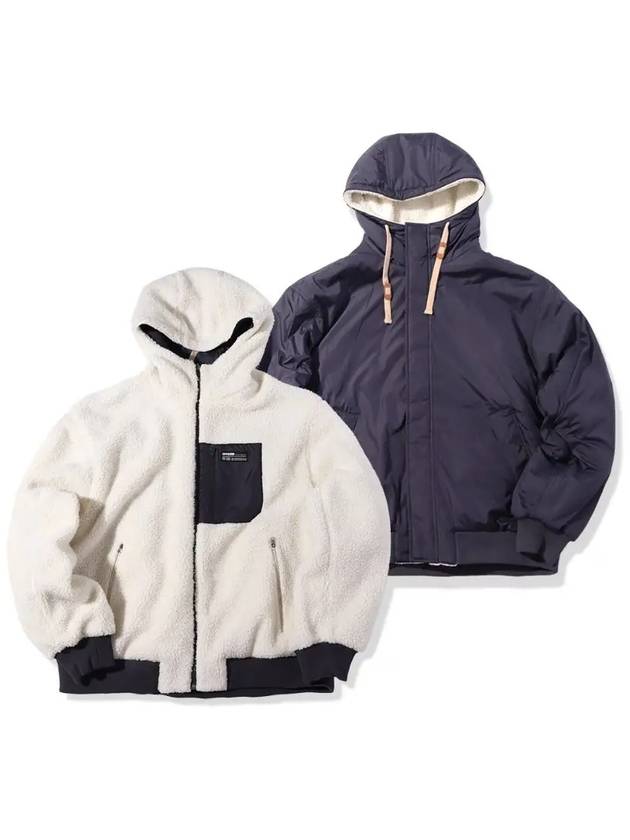 reversible sherpa hooded bomber jacket navy - OFFGRID - BALAAN 4