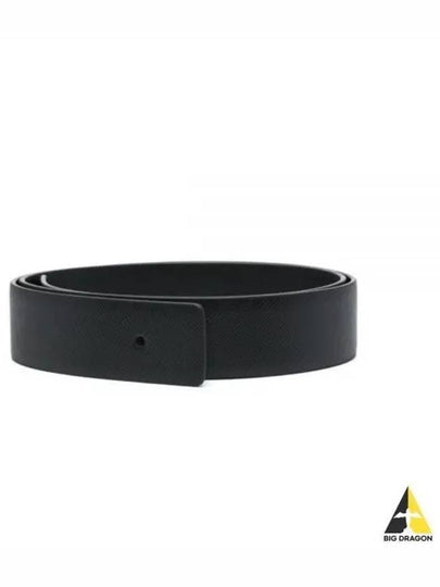 Reversible Saffiano Leather Belt Black - PRADA - BALAAN 2