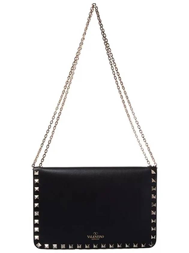 11Th Anniversary Rockstud Chain Shoulder Bag Black - VALENTINO - BALAAN 4