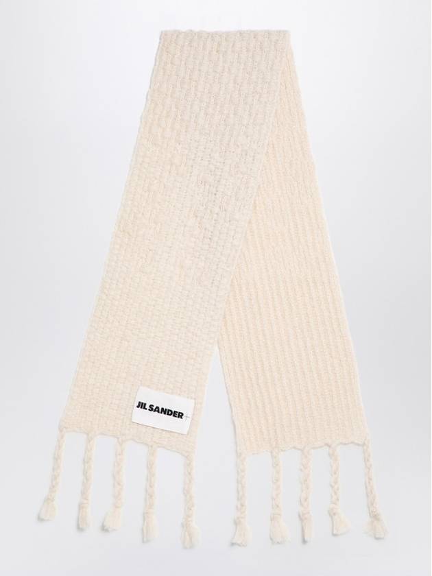 Chunky Knit Scarf Ivory - JIL SANDER - BALAAN 2