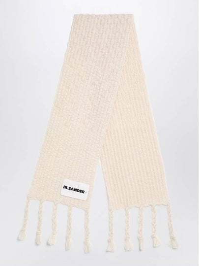 Chunky Knit Scarf Ivory - JIL SANDER - BALAAN 2