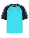 FF Raglan Short Sleeve T-Shirt Blue - FENDI - BALAAN 2