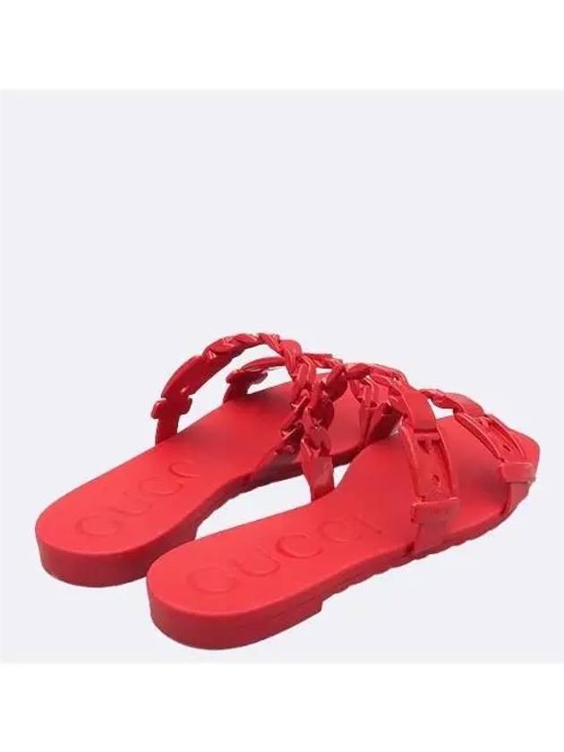 624731 Red color rubber slide women s slippers size 36 230MM - GUCCI - BALAAN 6