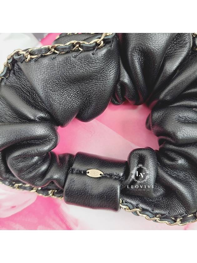 leather giblet hairband black - CHANEL - BALAAN.