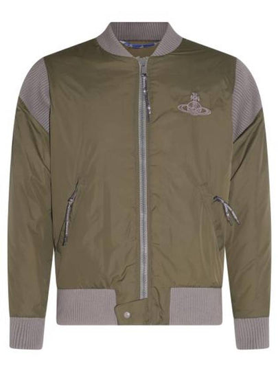 Cyclist Paneled Viscose Bomber Jacket Khaki - VIVIENNE WESTWOOD - BALAAN 2