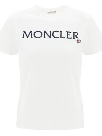 logo embroidery lettering tshirt white 8C000 06 829HP 037 - MONCLER - BALAAN 1