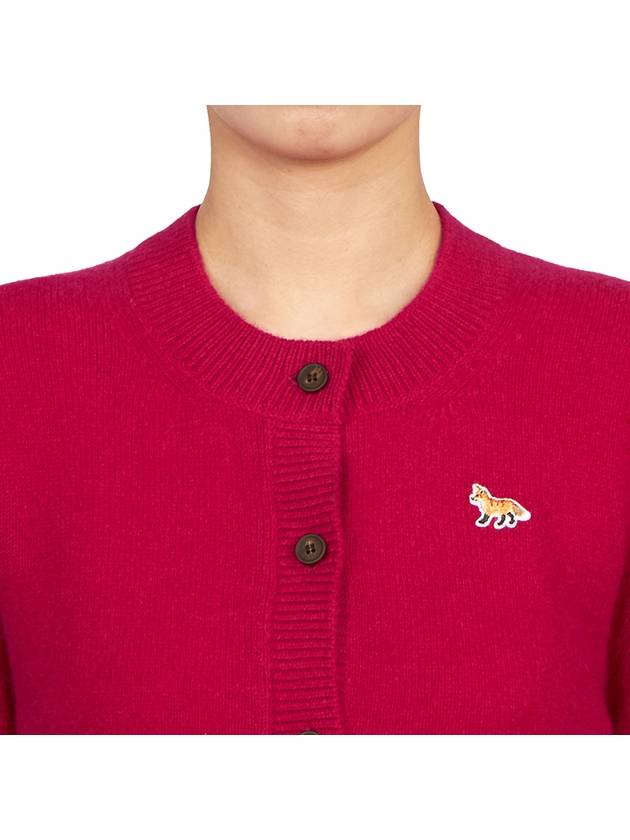 Baby Fox Patch Wool Cardigan Fuchsia - MAISON KITSUNE - BALAAN 7