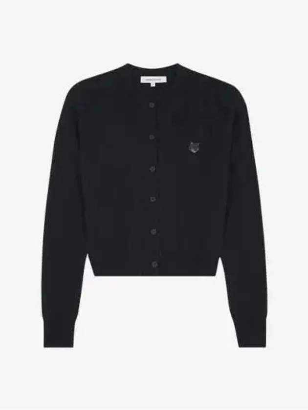 Bold Fox Head Patch Regular Cardigan Black - MAISON KITSUNE - BALAAN 3