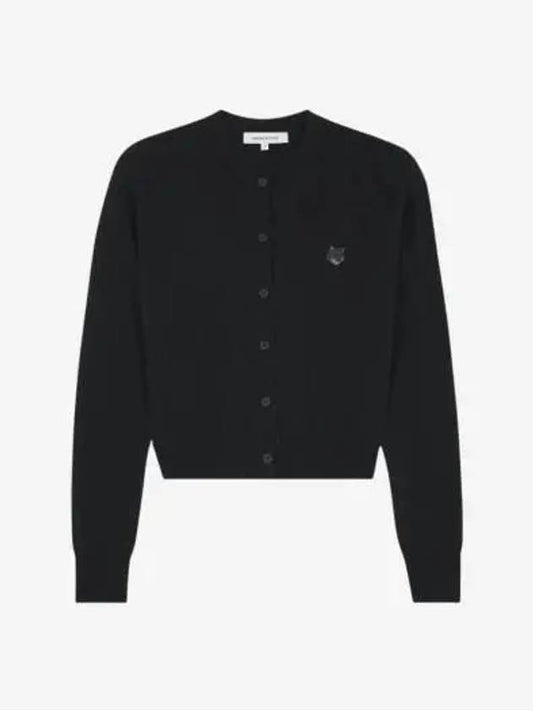 Bold Fox Head Patch Regular Cardigan Black - MAISON KITSUNE - BALAAN 2