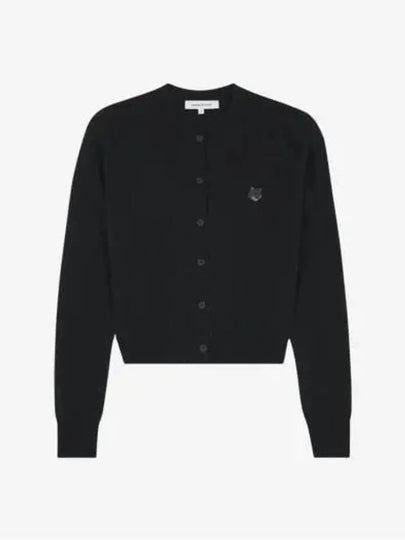 Bold Fox Head Patch Regular Cardigan Black - MAISON KITSUNE - BALAAN 2