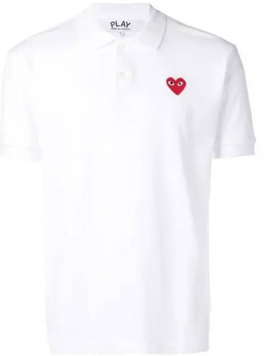 Play AZ T006 Red Heart Logo Patch Polo Short Sleeve T Shirt 1021546 - COMME DES GARCONS - BALAAN 1