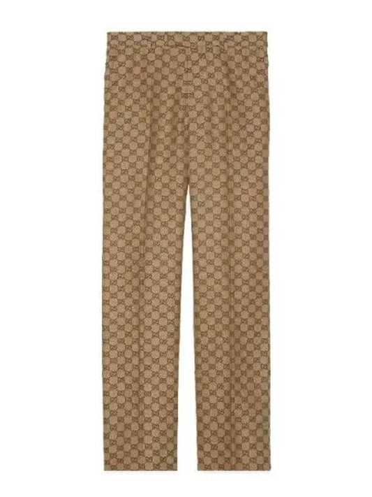 GG Supreme Linen Straight Pants Beige - GUCCI - BALAAN 2