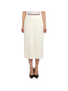 Cotton Stripe Pleated Skirt White - THOM BROWNE - BALAAN 2