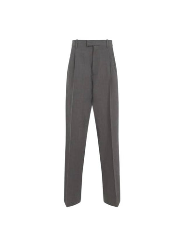 Pleated Straight Pants Grey Melange - BOTTEGA VENETA - BALAAN 1