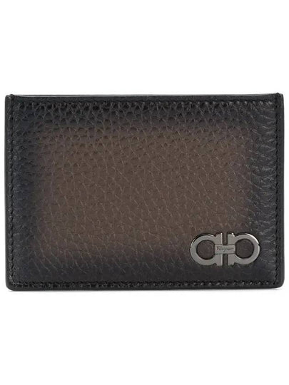 Gancini Logo Leather Card Wallet Brown - SALVATORE FERRAGAMO - BALAAN 2