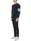 4 Bar Armband Milano Stitch Knit Top Navy - THOM BROWNE - BALAAN 5