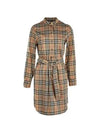 Vintage Check Stretch Cotton Tie-Waist Shirt Dress Beige - BURBERRY - BALAAN 2