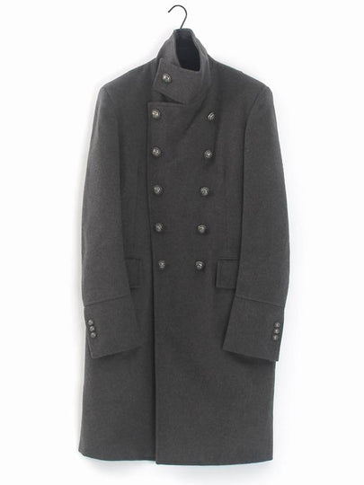 Breasted Cashmere Double Coat Grey - BALMAIN - BALAAN 2