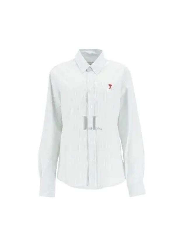 Button Down Long Sleeve Shirt White - AMI - BALAAN 2