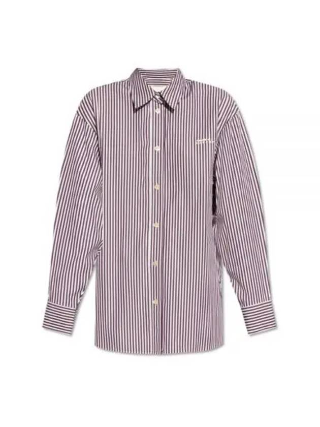 Fabrica Striped Long Sleeve Shirt Ecru Burgundy - ISABEL MARANT - BALAAN 2