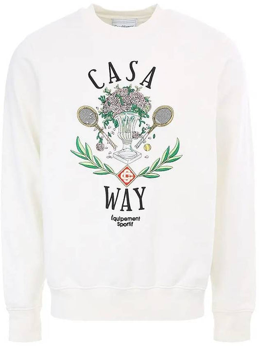 Men's Casa Way Cotton Sweatshirt White - CASABLANCA - BALAAN 2