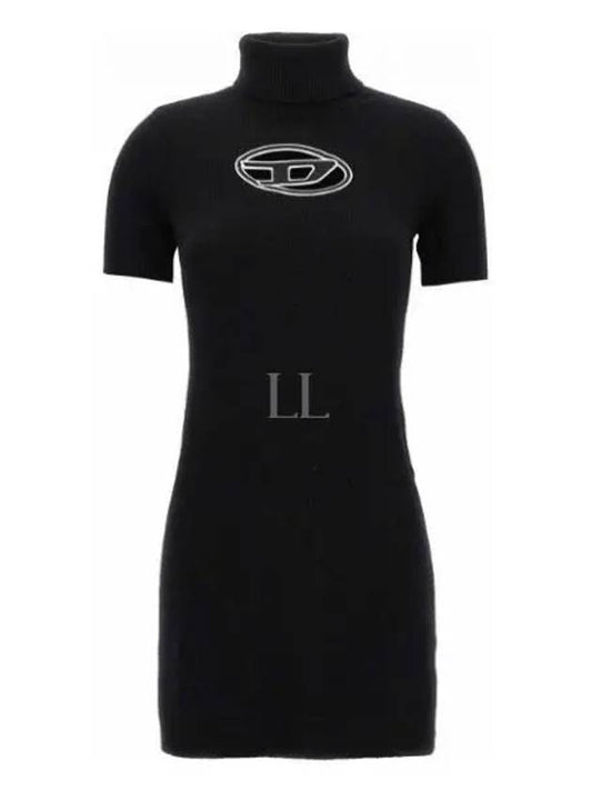 Women's M Agarette Logo Cut Out High Neck Short Dress Black - DIESEL - BALAAN 2