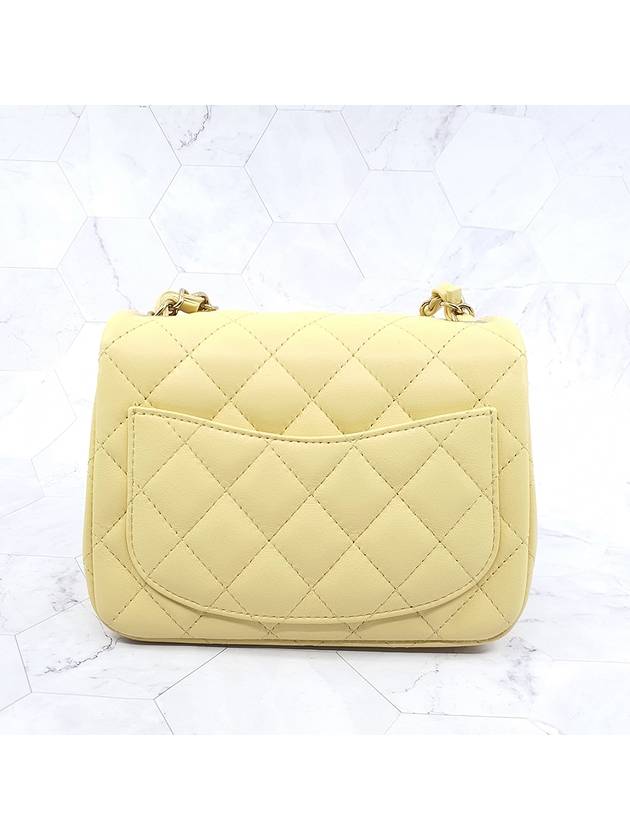 Mini Flap Lambskin Cross Bag Light Yellow - CHANEL - BALAAN 9