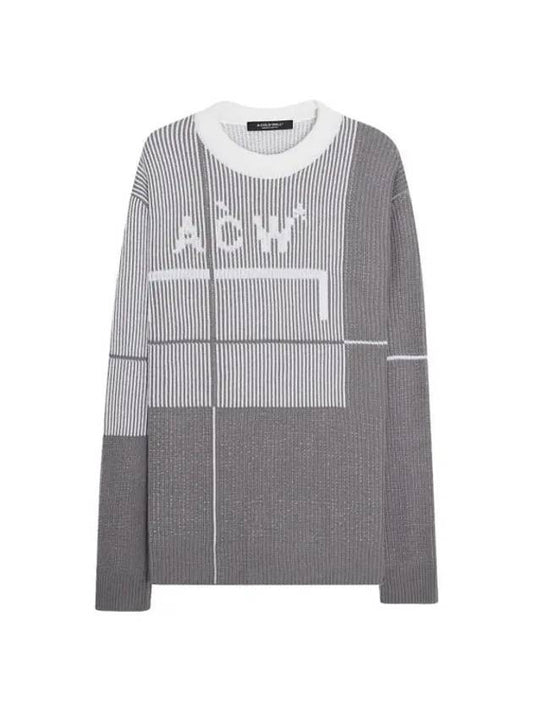 A cold wall GRID KNIT CREWNECK ACWMK083 MIDGR grid crewneck knit - A-COLD-WALL - BALAAN 1