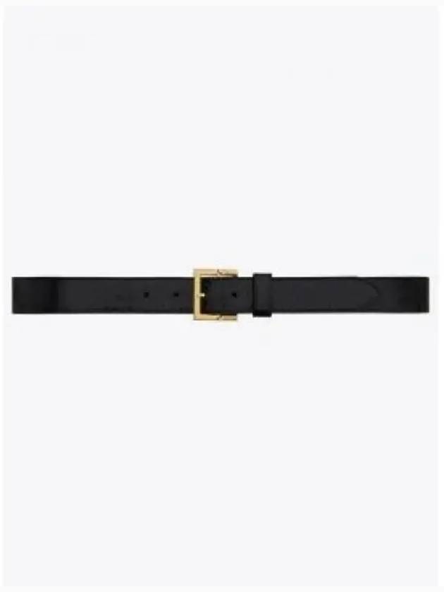 Snake Leather Belt Black - SAINT LAURENT - BALAAN 2