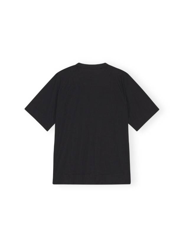 Active Mesh Short Sleeve T-Shirt Black - GANNI - BALAAN 3