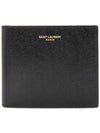 East West Coating Leather Half Wallet Black - SAINT LAURENT - BALAAN 2