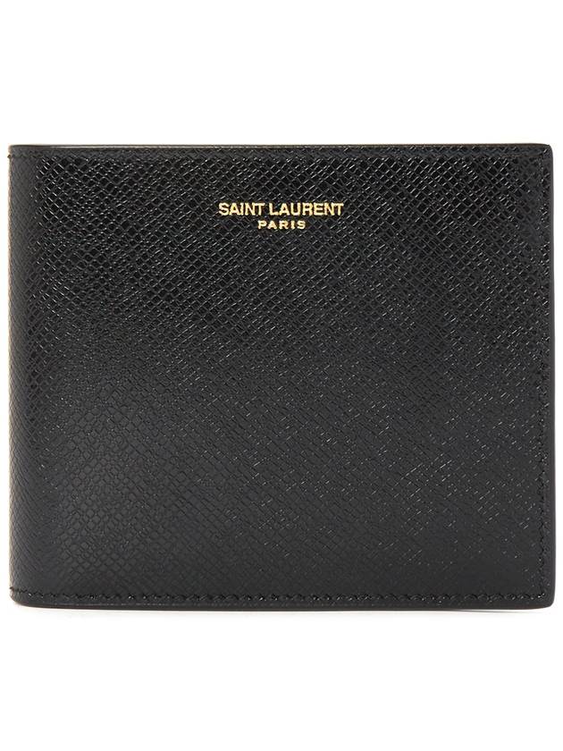 East West Coating Leather Half Wallet Black - SAINT LAURENT - BALAAN 2