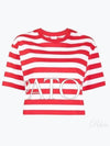 Organic Cotton Boxy Stripe Short Sleeve T-Shirt Red White - PATOU - BALAAN 2